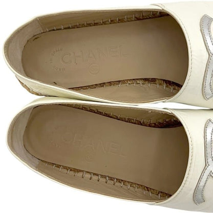 Chanel Espadrilles White CC Logo