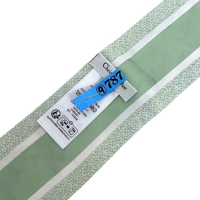 Dior Ribbon Scarf Mitzah White Light Green