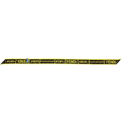 Fendi Ribbon Scarf Flappy Yellow Khaki Green Zucca