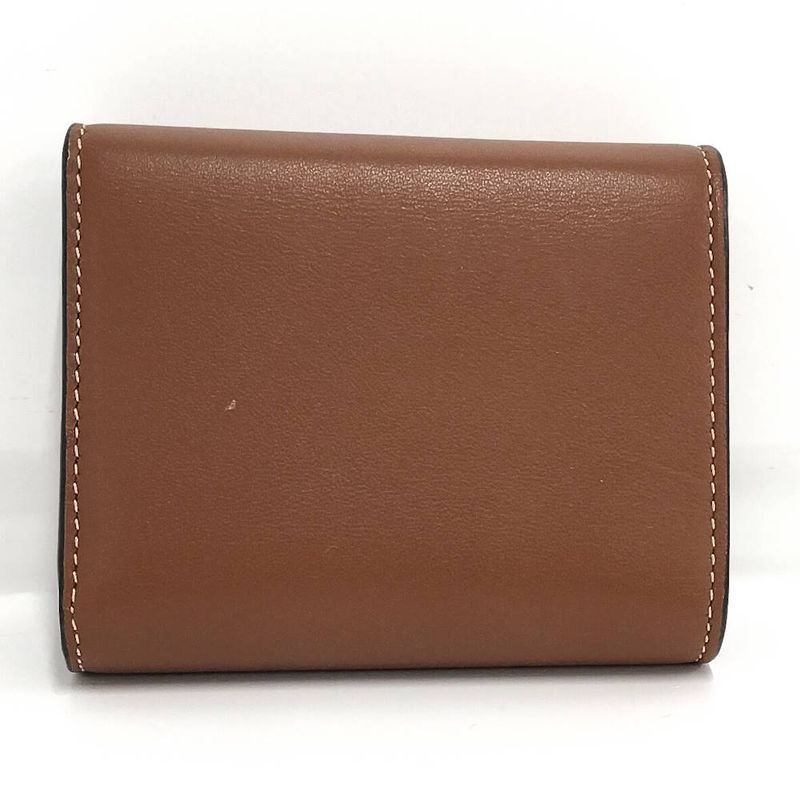Celine Compact Wallet Small Triomphe Leather Brown Gold