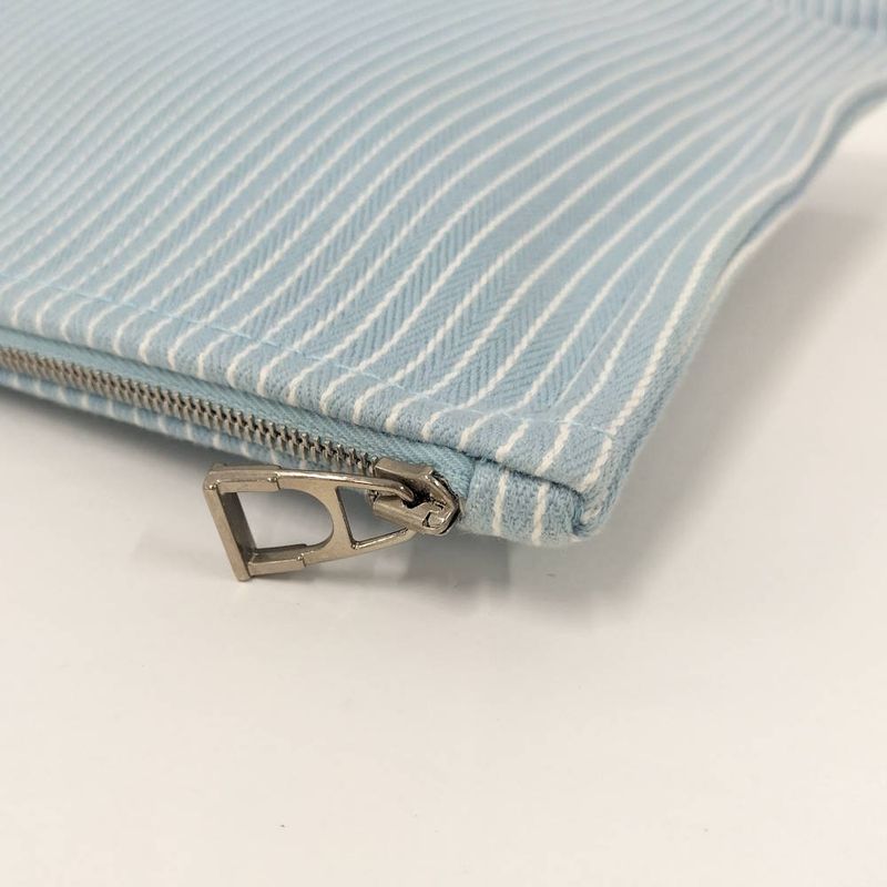 Hermes Caval Flat Pouch GM Canvas Light Blue Loafer