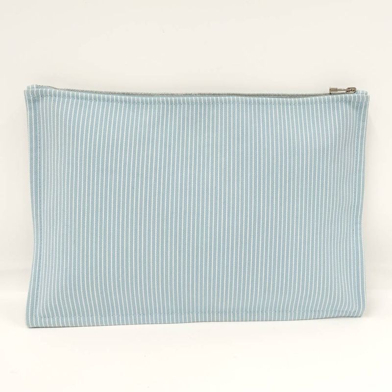 Hermes Caval Flat Pouch GM Canvas Light Blue Loafer