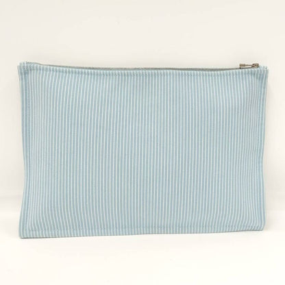 Hermes Caval Flat Pouch GM Canvas Light Blue Loafer