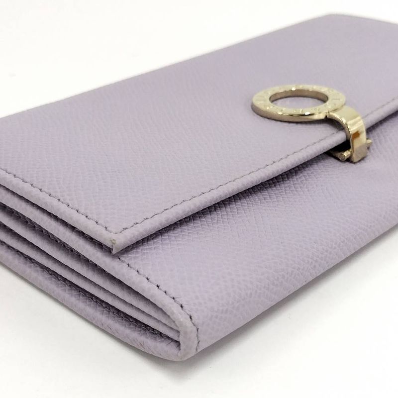Bvlgari Continental Wallet Leather Purple