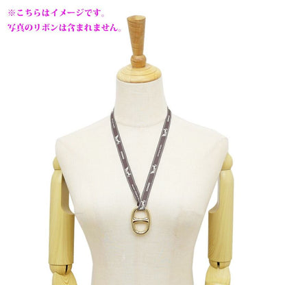 Hermes Scarf Ring Chaine D'ancre Perma Brass Gold Color Necklace Style Pendant