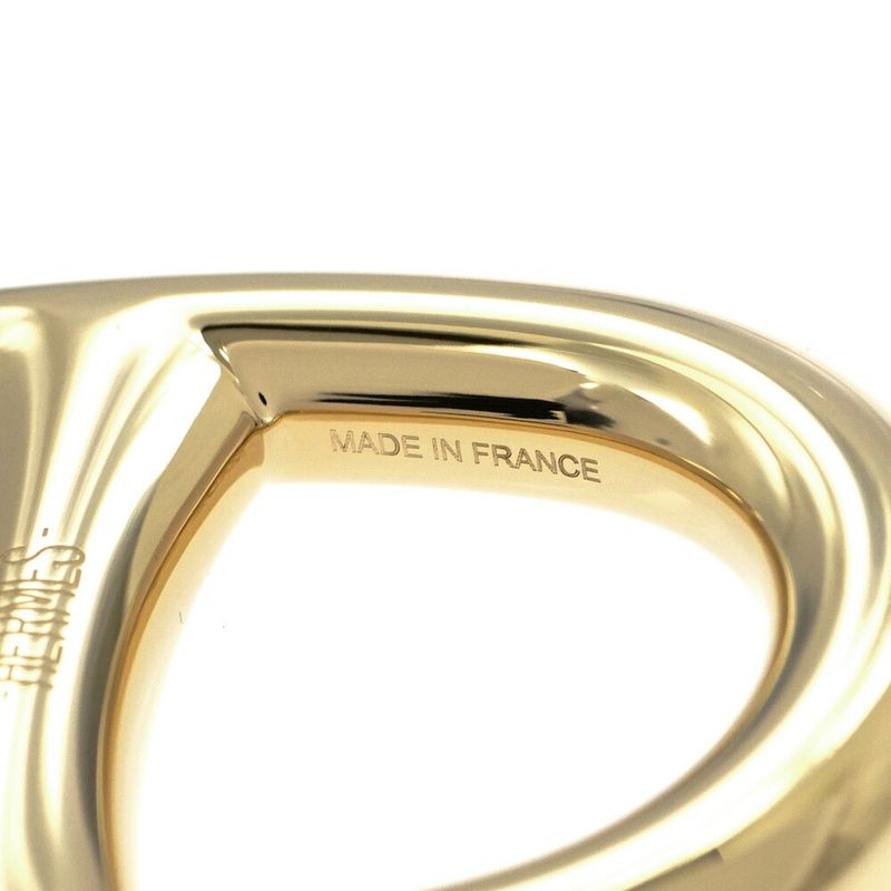 Hermes Scarf Ring Chaine D'ancre Perma Brass Gold Color Necklace Style Pendant
