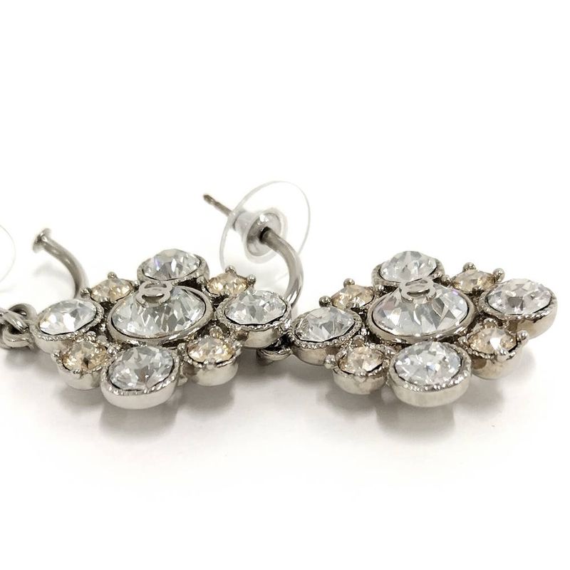 Chanel Earrings Line Stone CC Logo
