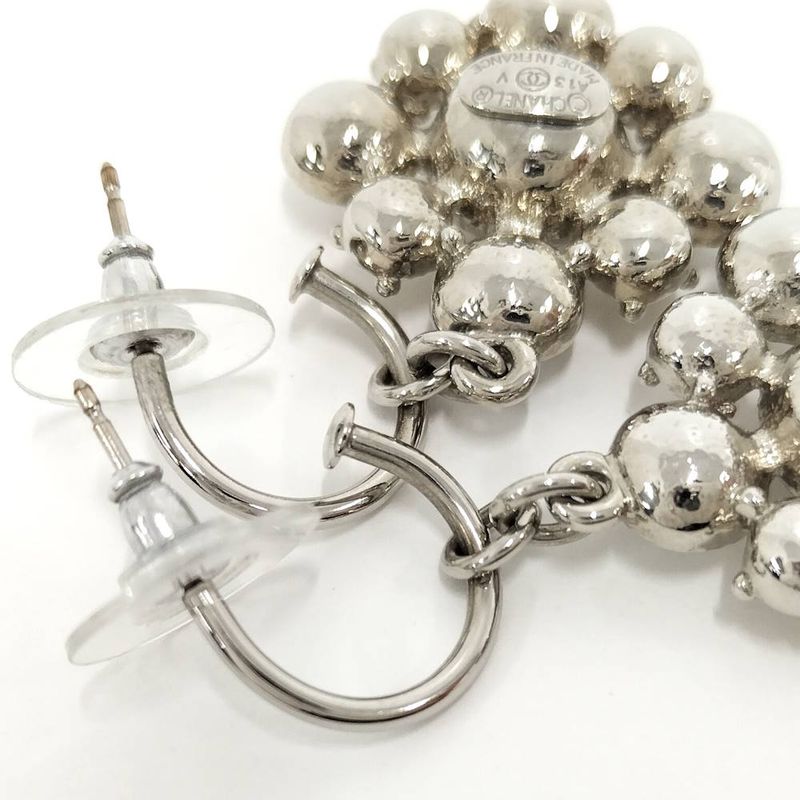 Chanel Earrings Line Stone CC Logo