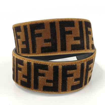 Fendi Shoulder Strap Fflogo Velour Brown