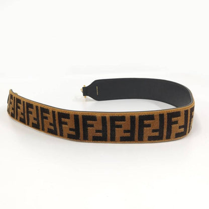 Fendi Shoulder Strap Fflogo Velour Brown