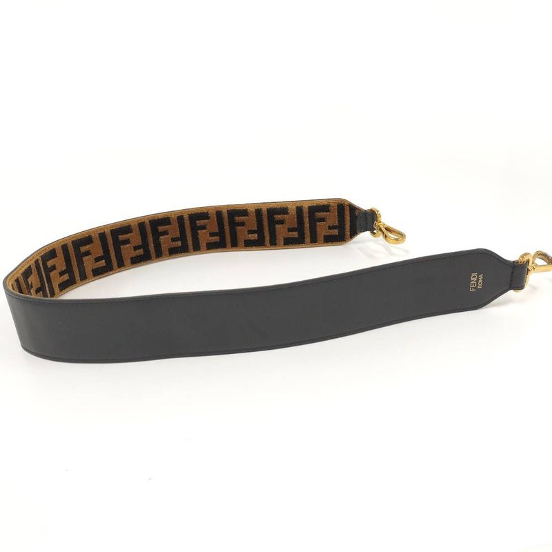 Fendi Shoulder Strap Fflogo Velour Brown