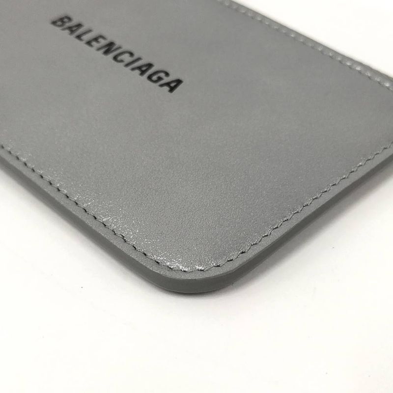 Balenciaga Coin Case Fragment Leather Silver