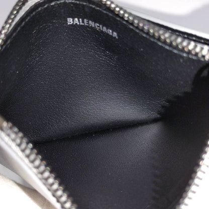 Balenciaga Coin Case Fragment Leather Silver