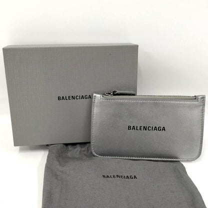 Balenciaga Coin Case Fragment Leather Silver