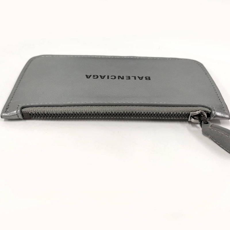 Balenciaga Coin Case Fragment Leather Silver