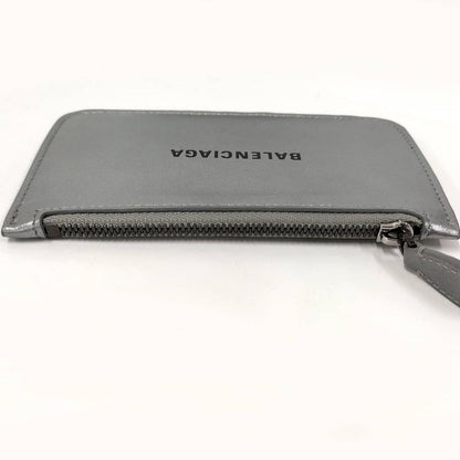 Balenciaga Coin Case Fragment Leather Silver