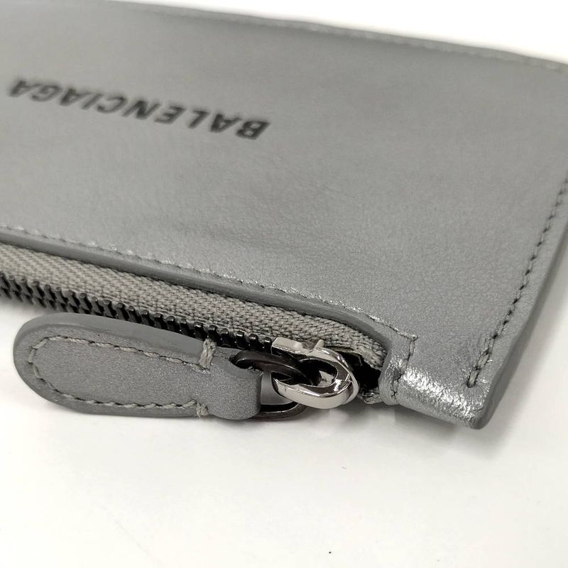 Balenciaga Coin Case Fragment Leather Silver