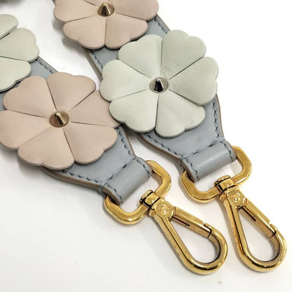Fendi Shoulder Strap Flower Leather Gray Multicolor