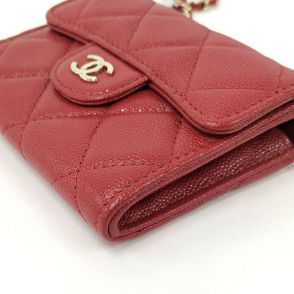 Chanel Chain Wallet Shoulder Bag Quilted Caviar Leather