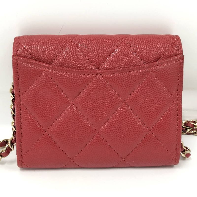 Chanel Chain Wallet Shoulder Bag Quilted Caviar Leather