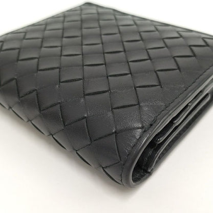 Bottega Veneta Bifold Wallet Intrecciato Leather Black