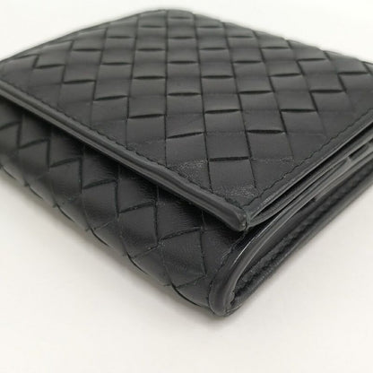 Bottega Veneta Bifold Wallet Intrecciato Leather Black