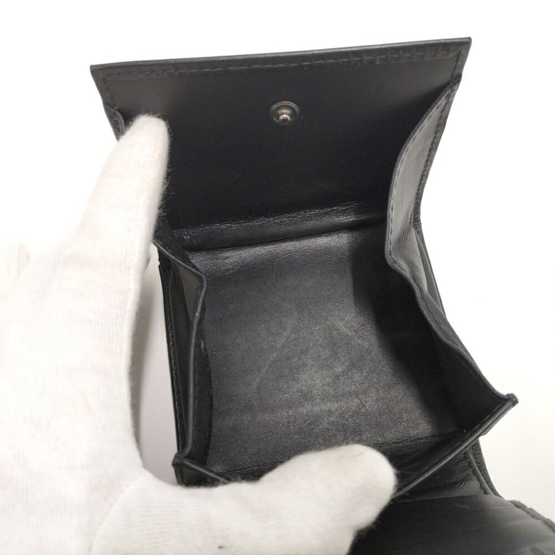 Bottega Veneta Bifold Wallet Intrecciato Leather Black