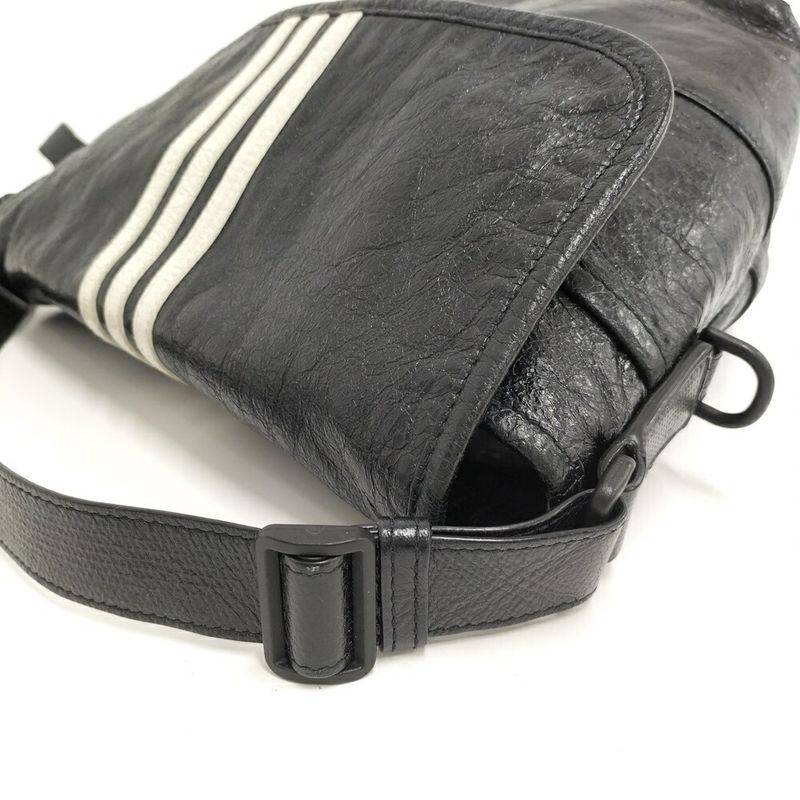 Balenciaga Adidas Collaboration Shoulder Bag Leather Black