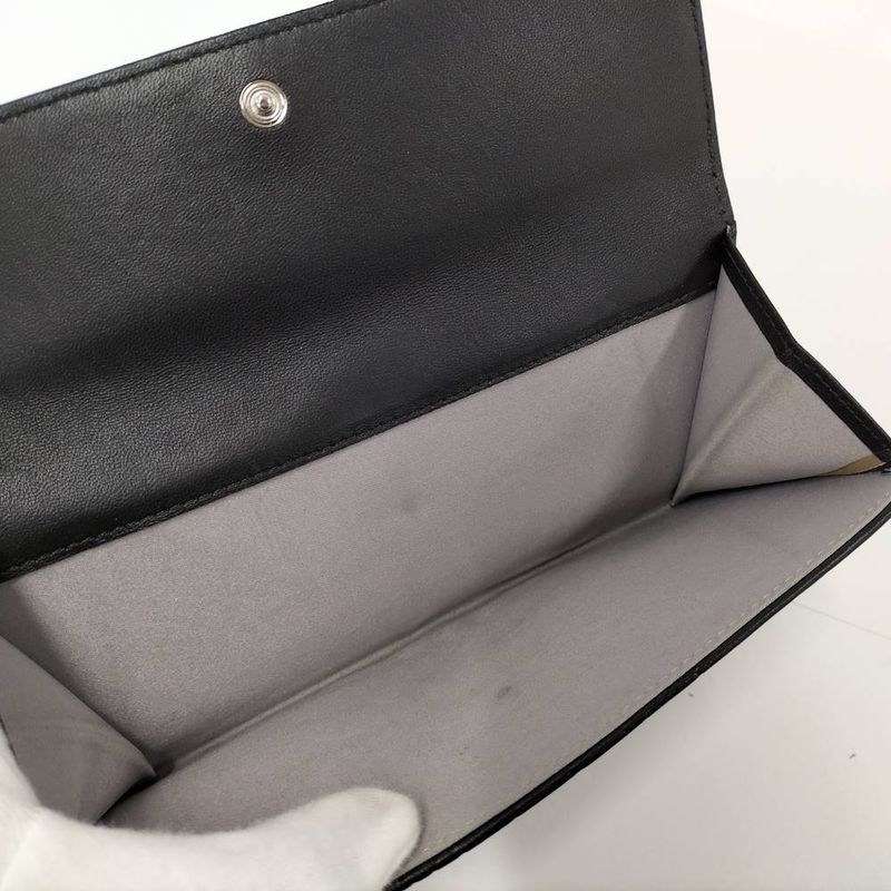 Chanel Camellia Bifold Wallet Leather Black
