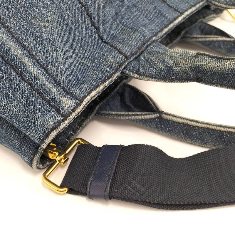 Prada Canapa Tote Denim Blue