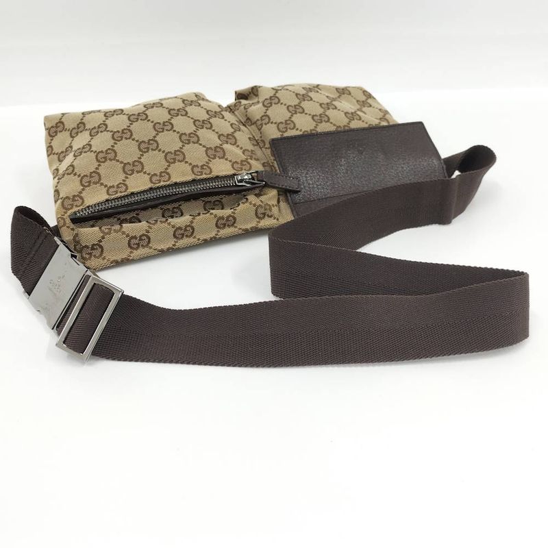 Gucci Belt Bag GG Canvas Leather Brown