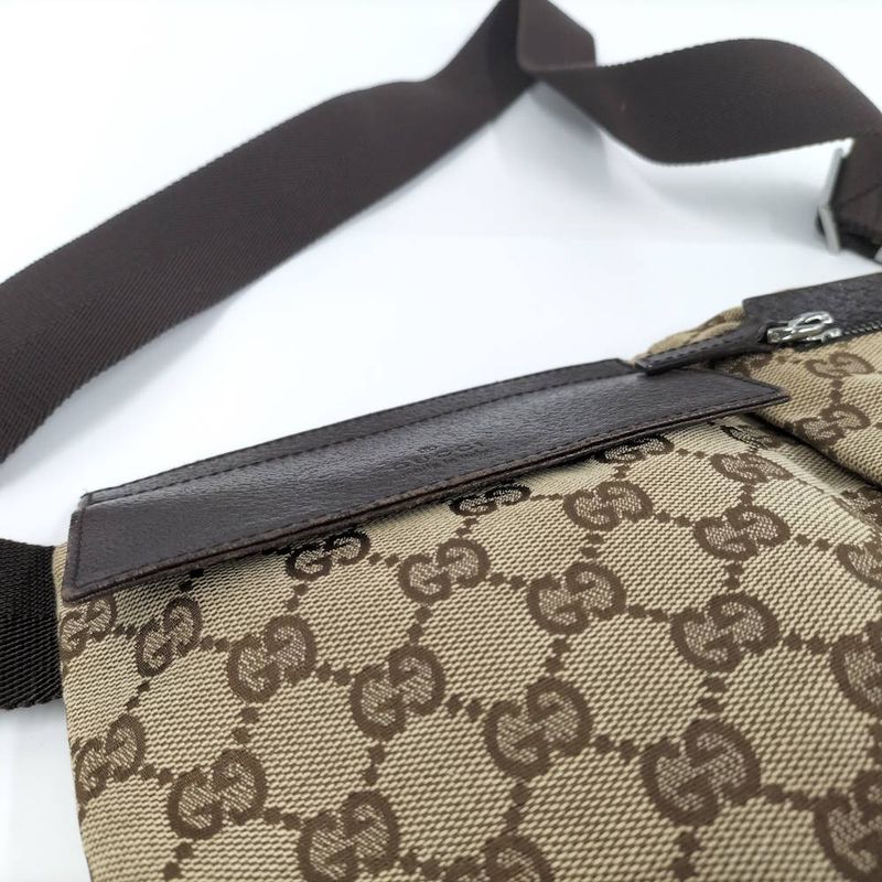 Gucci Belt Bag GG Canvas Leather Brown