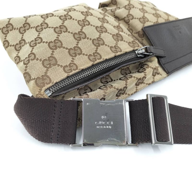 Gucci Belt Bag GG Canvas Leather Brown