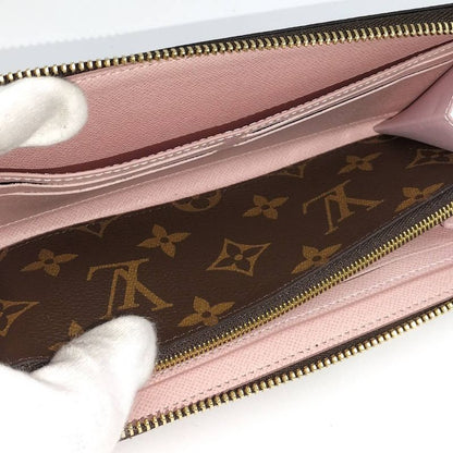 Louis Vuitton Portefeuille Clemence Zip Around Wallet Monogram Rose Velours