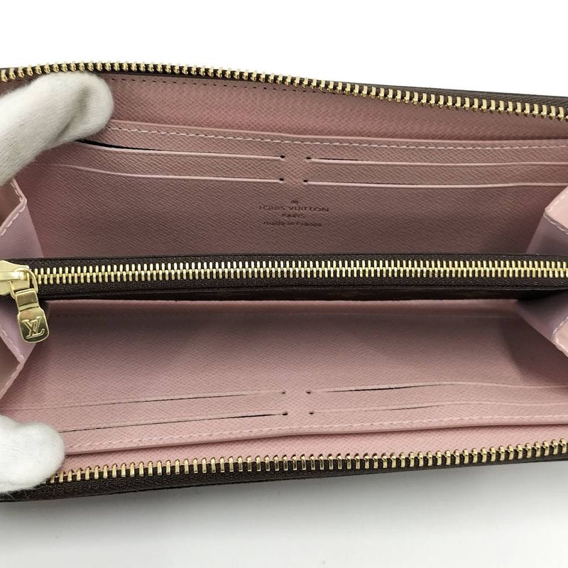 Louis Vuitton Portefeuille Clemence Zip Around Wallet Monogram Rose Velours