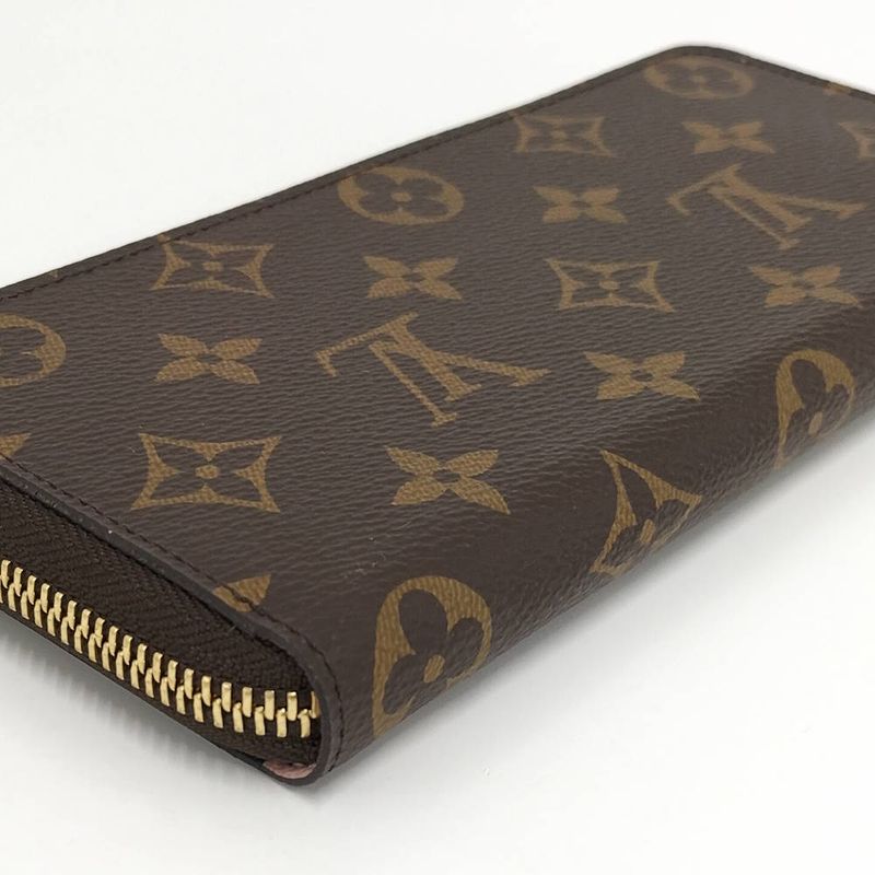 Louis Vuitton Portefeuille Clemence Zip Around Wallet Monogram Rose Velours