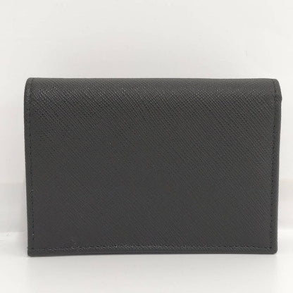 Prada Compact Wallet Bifold Triangle Logo Saffiano Leather Black