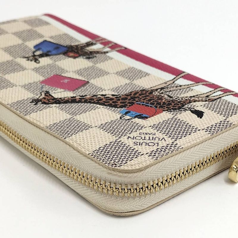 Louis Vuitton Zippy Wallet Zip Around Kirin Christmas Limited Damier Azur