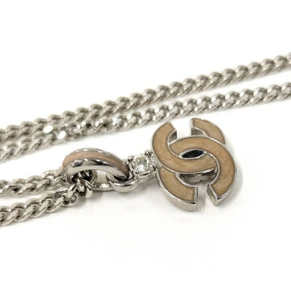 Chanel Necklace Logo CC Silver Plated