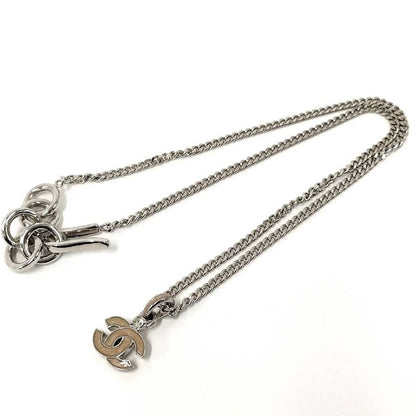 Chanel Necklace Logo CC Silver Plated