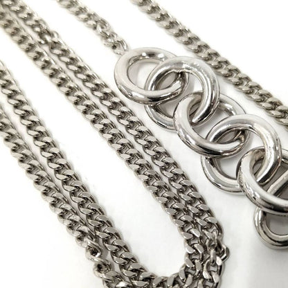 Chanel Necklace Logo CC Silver Plated