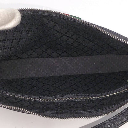 Gucci Lunetta Small Cross Sherry Line Leather Black Shoulder Bag