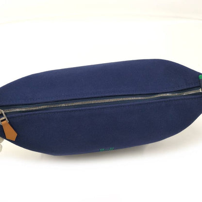 Hermes Brid-a-brac PM Handbag Pouch Canvas Marine Navy