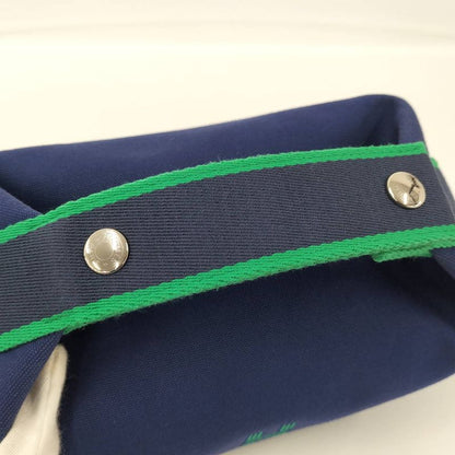 Hermes Brid-a-brac PM Handbag Pouch Canvas Marine Navy