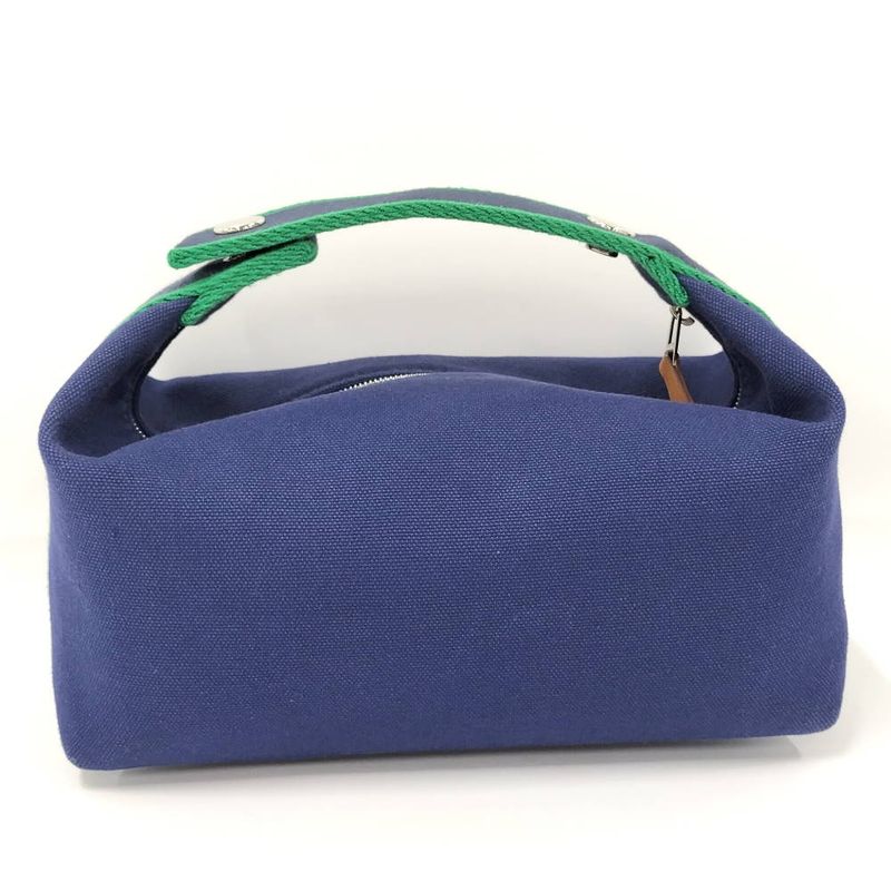 Hermes Brid-a-brac PM Handbag Pouch Canvas Marine Navy