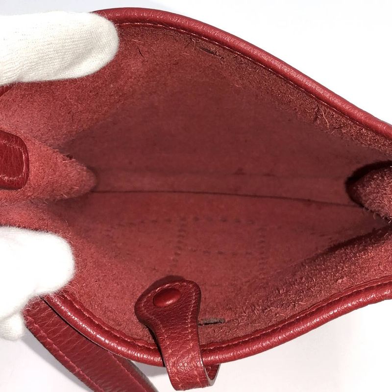 Hermes Shoulder Bag Evelyne TPM Red Leather