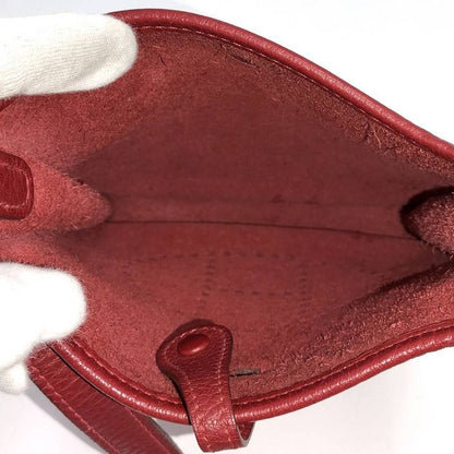 Hermes Shoulder Bag Evelyne TPM Red Leather