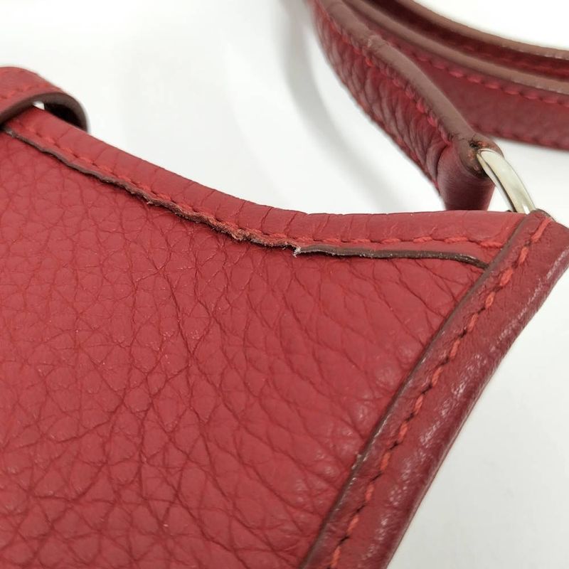 Hermes Shoulder Bag Evelyne TPM Red Leather