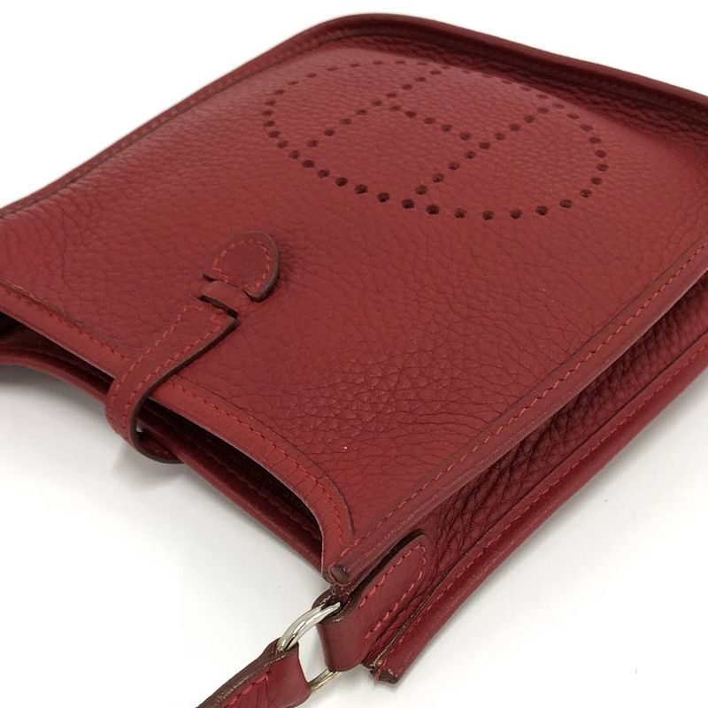 Hermes Shoulder Bag Evelyne TPM Red Leather
