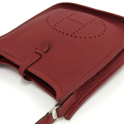 Hermes Shoulder Bag Evelyne TPM Red Leather